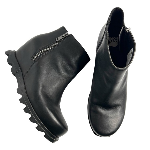 Sorel Joan of Arctic Wedge III Zip Leather Waterproof Boots Black Size 8.5 - Picture 7 of 16